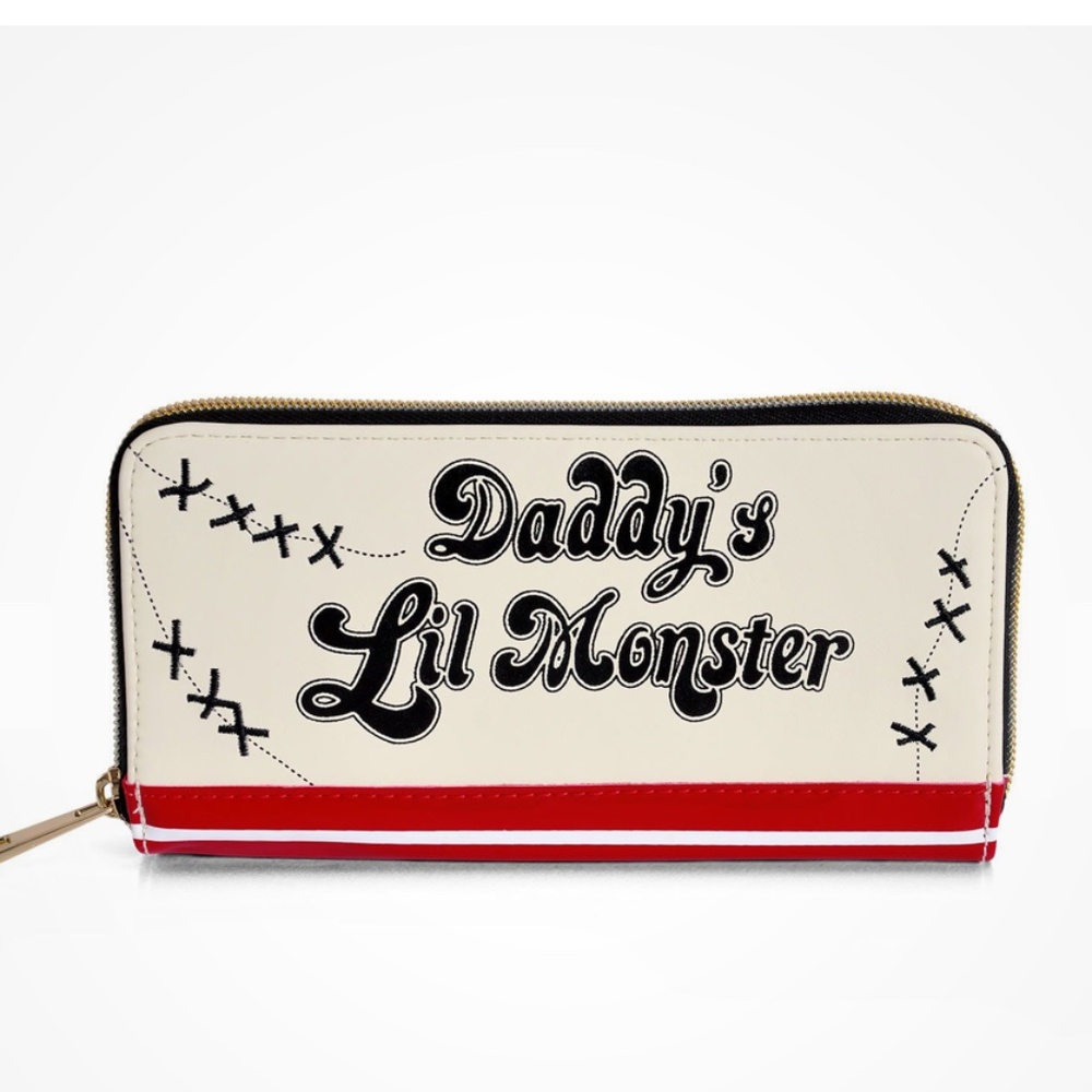 💐2/$25💐 Suicide Squad Harley Quinn Daddy’s Lil Monster Wallet Cream NWOT